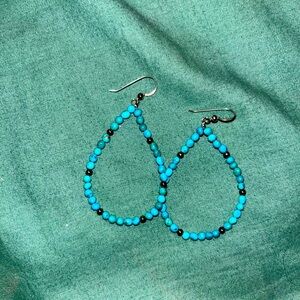 Turquoise Beaded Teardrop Earrings